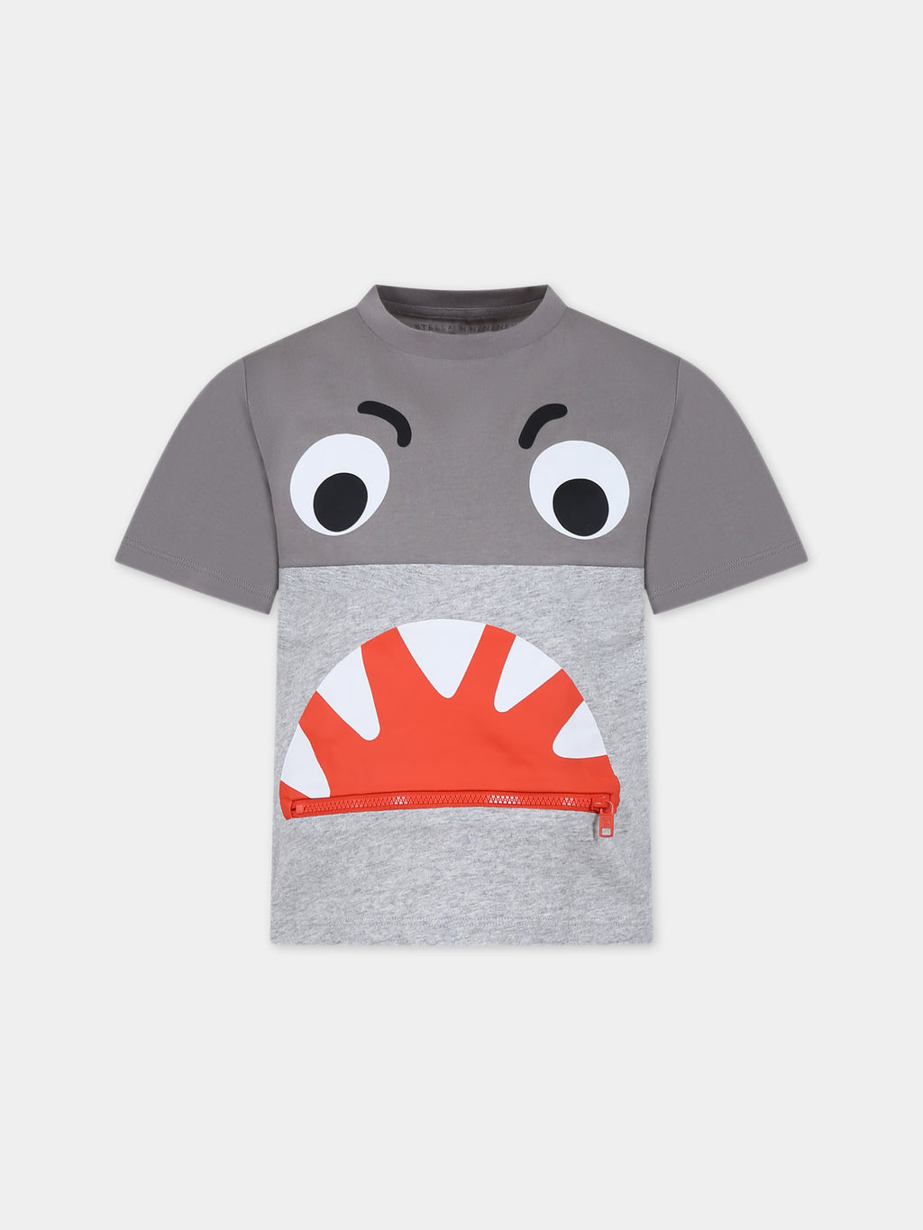 T-shirt grigia per bambino con squalo